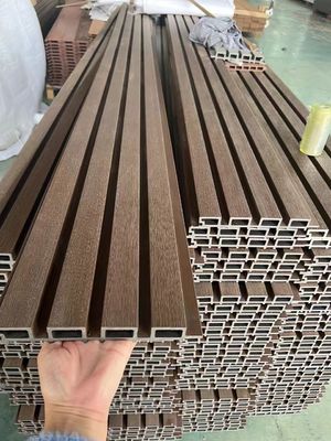 3D Hollow Grooved WPC Fluted Wpc Acoustic Wall Panels Cladding Outdoor Wall Decoration