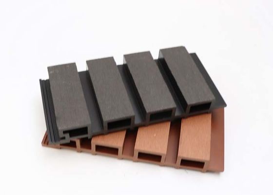แผงผนังภายนอกคอมโพสิตไม้พลาสติก Co Extruded Fluted WPC Cladding Panel