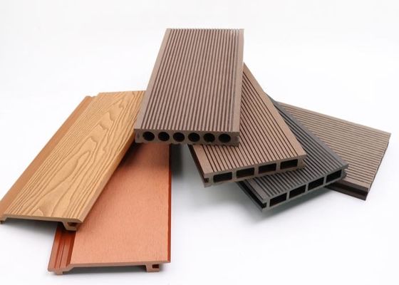 พื้นพื้นผิวไม้ WPC Decking Outdoor Wood Plastic Composite Deck Board