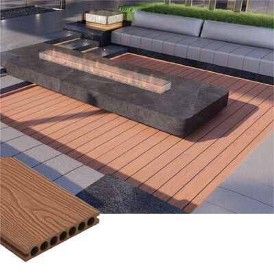 โมเดิร์น กันน้ําภายนอก WPC Flooring ไม้แข็ง พลาสติกประกอบ Decking ด้วยการปรับแต่งเนื้อเยื่อ