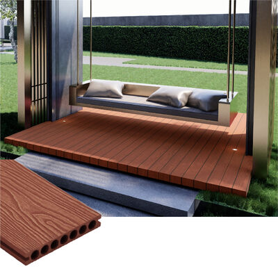 โมเดิร์น กันน้ําภายนอก WPC Flooring ไม้แข็ง พลาสติกประกอบ Decking ด้วยการปรับแต่งเนื้อเยื่อ