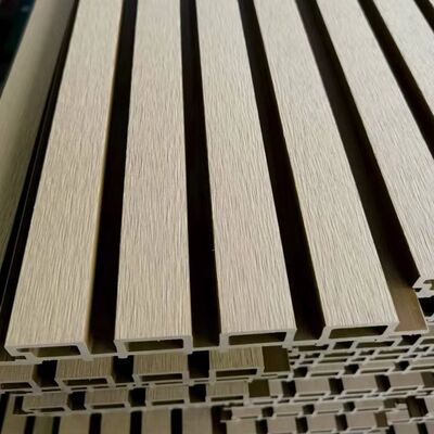 3d Hollow Grooved Pvc Fluted Wpc แผงผนังอะคูสติกตกแต่งกลางแจ้ง