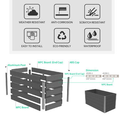 กระถางปลูกต้นไม้แบบยกสูงกลางแจ้งพร้อมวัสดุกันน้ำ หน่วงไฟ เป็นมิตรต่อสิ่งแวดล้อมสำหรับการปลูกในสวนหลังบ้าน
