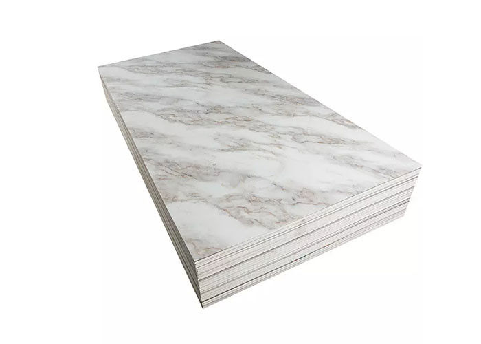 หรูหราสูง 1220x2440mm 3mm แผ่นหินอ่อน PVC ตกแต่งผนังภายใน
