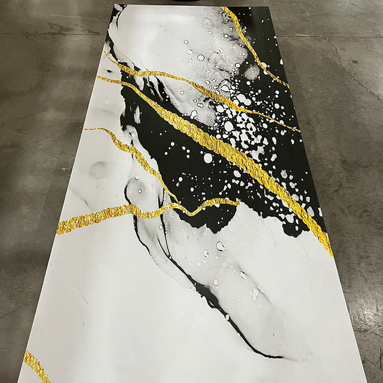 1220*2440mm 3D Digital Printed UV Marble Sheet UV Boards สําหรับทีวี บอร์ดตกแต่งผนัง