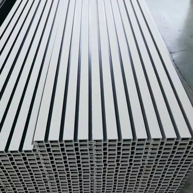 3d Hollow Grooved Pvc Fluted Wpc แผงผนังอะคูสติกตกแต่งกลางแจ้ง