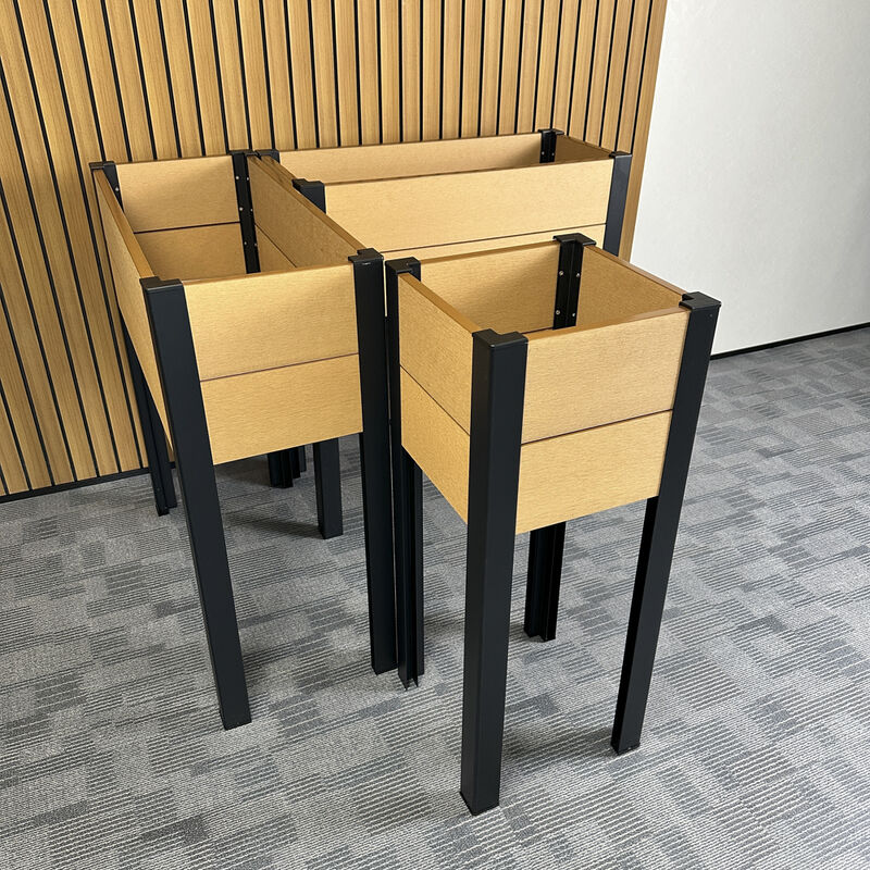 เตียงสวนที่สูงขึ้นพร้อมขาโลหะ สําหรับการปลูกพืชผักดอกไม้กลางแจ้ง