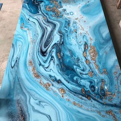 1220x2440 แผ่นหินอ่อนเทียม PVC แผ่นผนังทางเลือกกันน้ำ