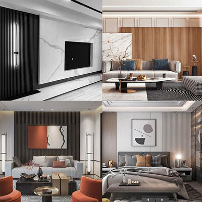 ลายไม้กันน้ำภายใน PVC WPC Wall Panels Designs Decor