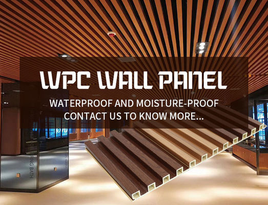ตกแต่งผนังภายใน ในร่ม Wpc ตกแต่งผนัง แผงไม้พลาสติกคอมโพสิต