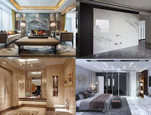 แผ่นผนัง PVC PVC Marble UV ขนาด 1220x2440 มม. สูง 1220x2440 มม