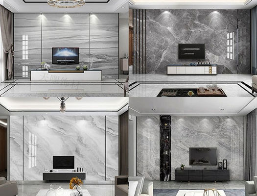 แผ่นผนัง PVC PVC Marble UV ขนาด 1220x2440 มม. สูง 1220x2440 มม