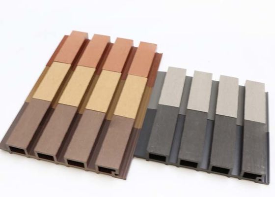 160x24mm แผ่นผนัง WPC ภายนอกแผ่นไม้พลาสติกคอมโพสิตกลวง