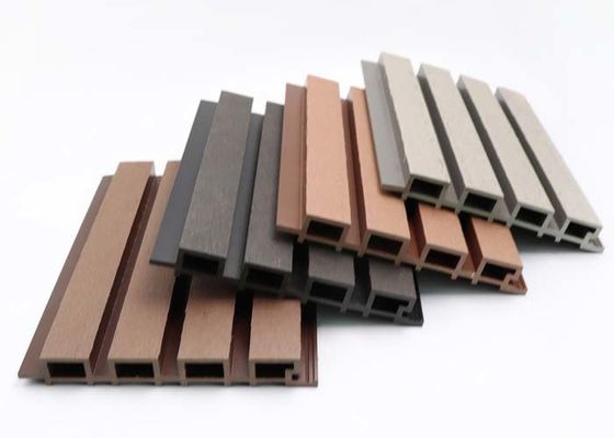 160x24mm แผ่นผนัง WPC ภายนอกแผ่นไม้พลาสติกคอมโพสิตกลวง