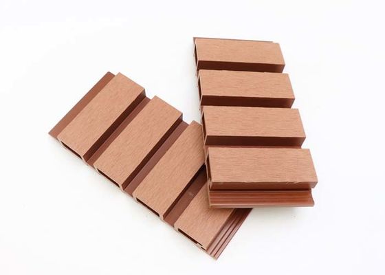 160x24mm แผ่นผนัง WPC ภายนอกแผ่นไม้พลาสติกคอมโพสิตกลวง