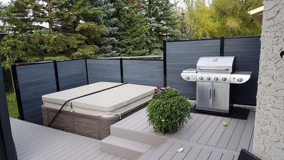 WPC Wood Plastic Composite Flooring Decking Deco Board สำหรับตกแต่งสวนกลางแจ้ง