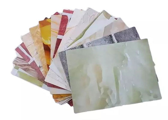 แผ่นหินอ่อนกันน้ำ Pvc แผ่นหินอ่อน Uv มันวาวสูงสำหรับผนังภายใน