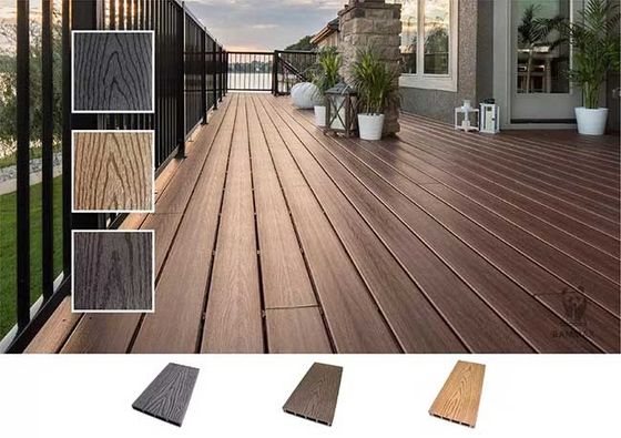 ไม้พลาสติกคอมโพสิตผนังภายนอกไม้ WPC Wall Cladding PE Co Extrusion