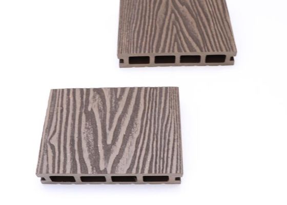 140x25mm Co Extrusion WPC Decking ไม้รีไซเคิลพื้นพลาสติกคอมโพสิต