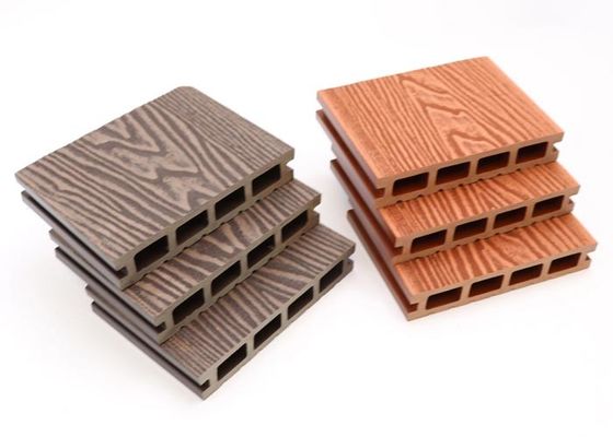 Co Extrusion ภายนอก WPC Decking Hollow Composite Decking Board