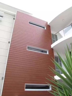 Esay การติดตั้ง PS Panel 3D Wood Fluted PS Wall Panel ภายนอก