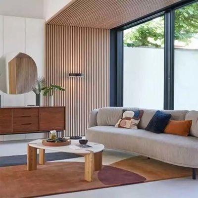 Esay การติดตั้ง PS Panel 3D Wood Fluted PS Wall Panel ภายนอก