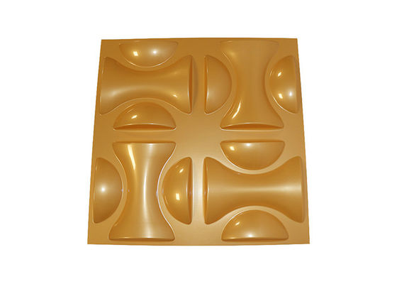 500x500mm แผ่นผนัง 3D ตกแต่ง PVC Home Diamond Gold Wall Panel