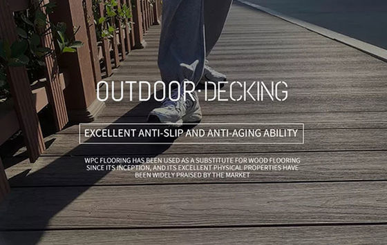 ไม้พลาสติกคอมโพสิต WPC Decking PE Co Extrusion แผงผนังกลางแจ้ง WPC Wall Cladding