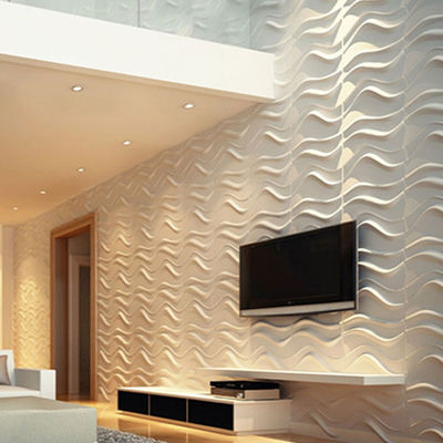 Art Wall Panel เรขาคณิตตกแต่ง 3D Wall Panels 3D PVC Wall Panel