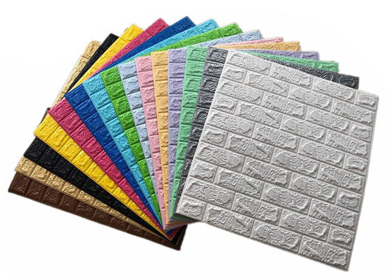 วอลล์เปเปอร์โฟม PE ภายในกันน้ำ Self Adhesive 3D Wallpaper