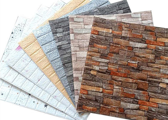 วอลล์เปเปอร์โฟม PE ภายในกันน้ำ Self Adhesive 3D Wallpaper