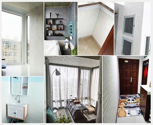 Self Adhesive 3D Foam Brick โฟมตกแต่งผนังสติ๊กเกอร์ม้วนสำหรับตกแต่งห้องนั่งเล่น