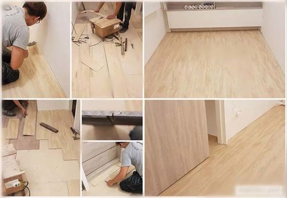 4mm 3.5mm Floor Interlock คลิก 4mm Vinyl SPC Click Flooring กระเบื้องภายในอาคาร
