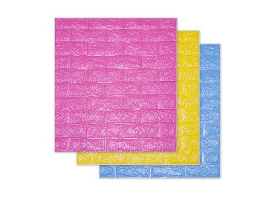 แผ่นผนัง PE สีขาว 70x77 ซม. 3D PE Foam สติ๊กเกอร์ติดผนังสำหรับตกแต่งบ้าน