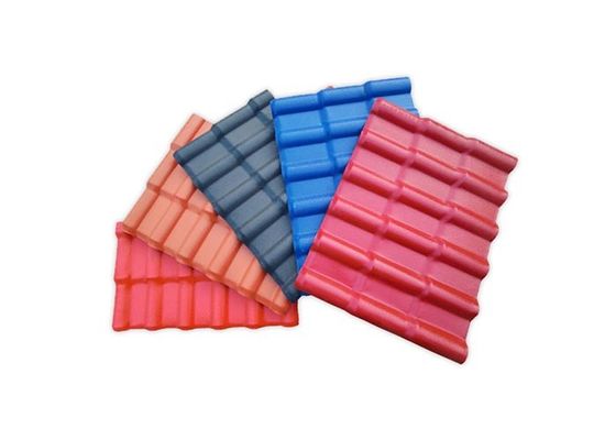 กระเบื้องหลังคาสีแดงพลาสติกคอมโพสิต PVC กันไฟตกแต่งภายนอกอาคาร