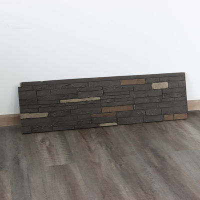 สีเทาเข้ม PU Polyurethane Faux Mushroom Stone Wall Panel น้ำหนักเบา