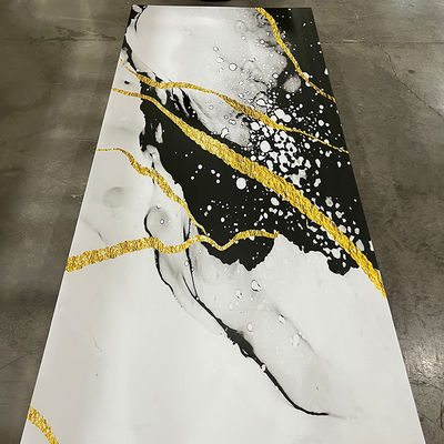 1220*2440mm 3D Digital Printed UV Marble Sheet UV Boards สําหรับทีวี บอร์ดตกแต่งผนัง