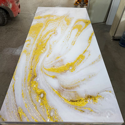 1220*2440mm 3D Digital Printed UV Marble Sheet UV Boards สําหรับทีวี บอร์ดตกแต่งผนัง