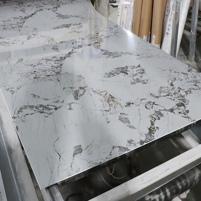 1220*2440mm 3D Digital Printed UV Marble Sheet UV Boards สําหรับทีวี บอร์ดตกแต่งผนัง